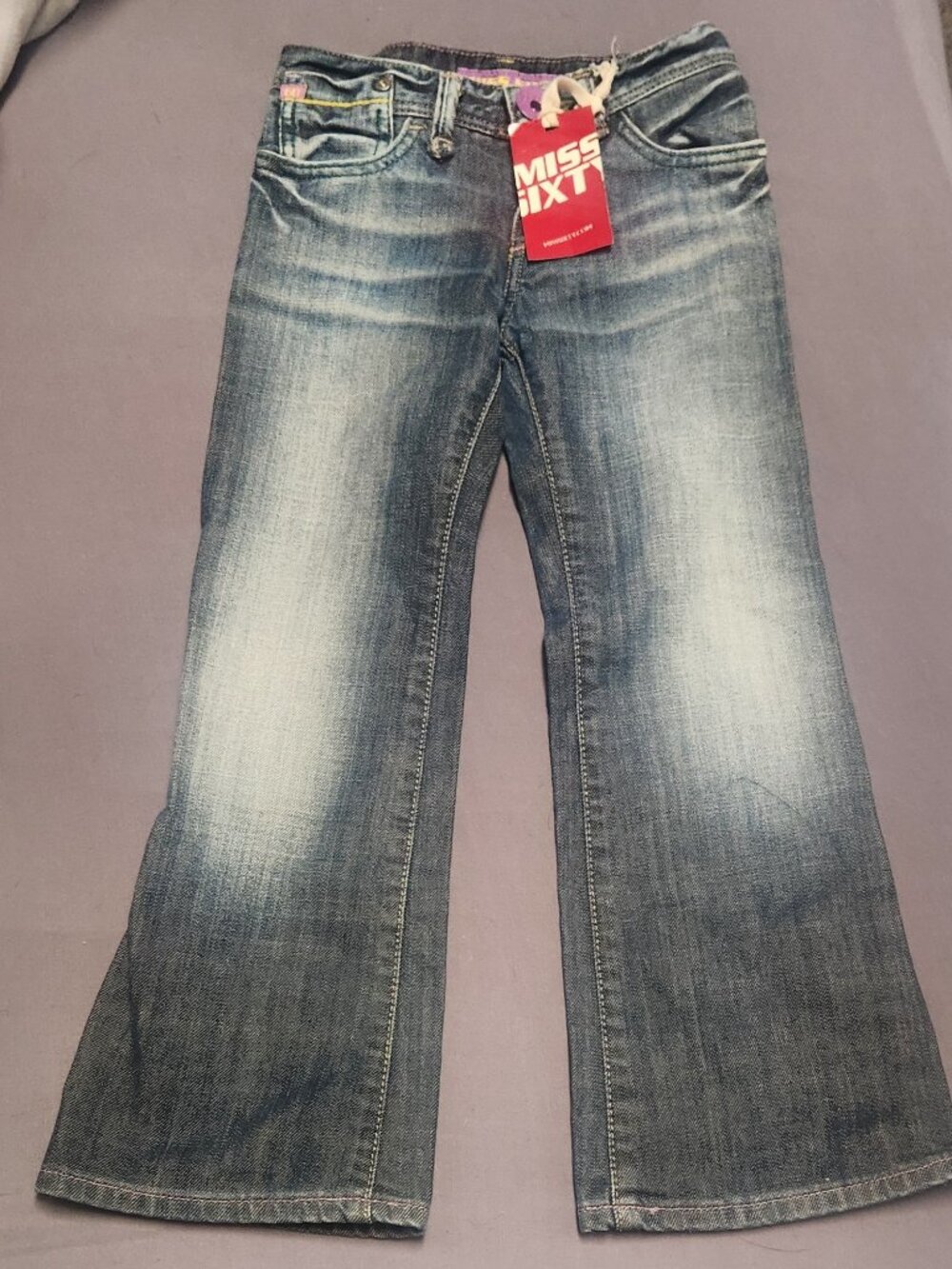 NWT Italian Miss Sixty Kids Denim Flare Faded Jeans, size 4